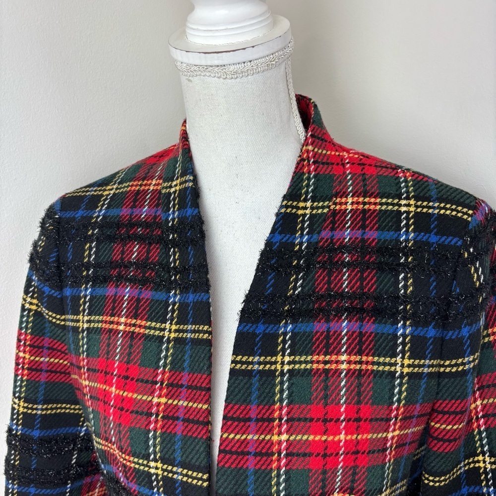 J. Crew Going-out Blazer in Lurex Stewart Tartan Size 10 - Picture 5 of 13